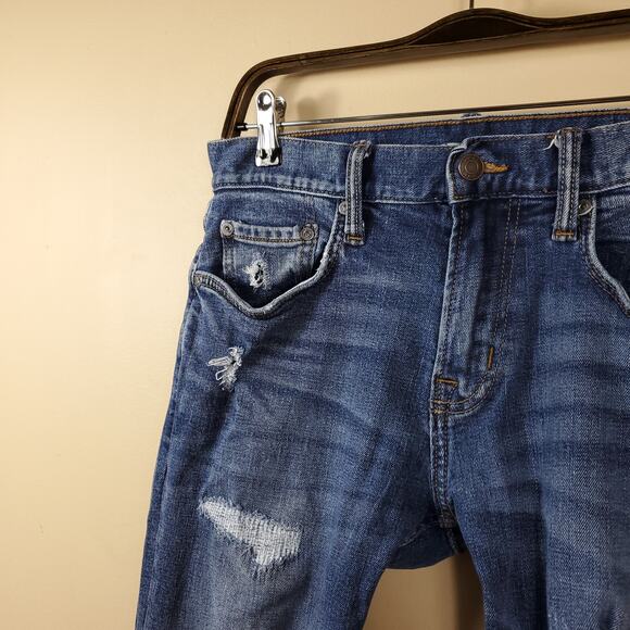 Old Navy Distressed Slim Jeans Built-in Flex Size 29x30 - Picture 4 of 9